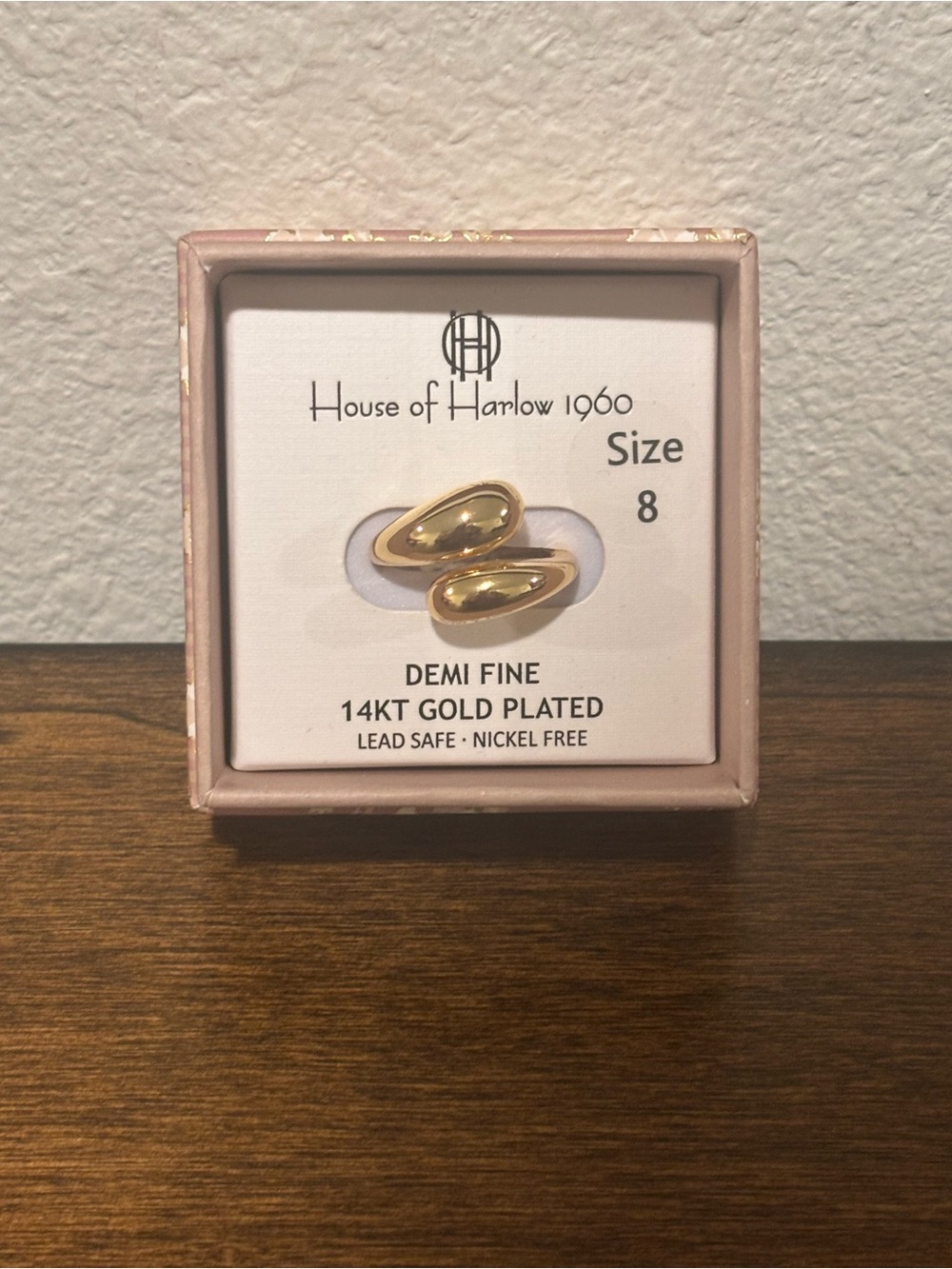 House of Harlow 1960 Polished Gold Double Oval Ring